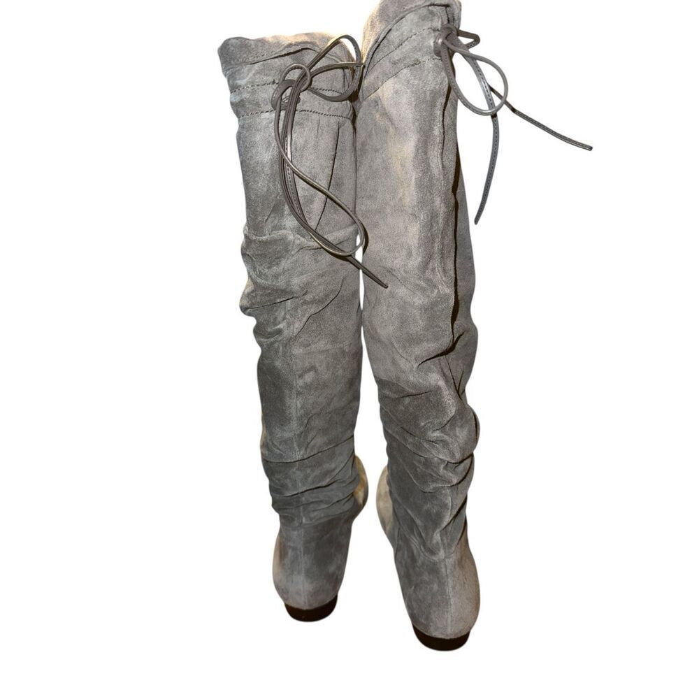Enzo Angiolini Knee High Gray Suede Slouch Boots Size 8.5 - Picture 10 of 11